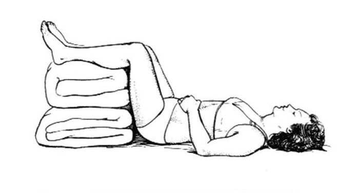 Empfohlene Haltung, um Rückenschmerzen im Bein und Gesäß zu schießen